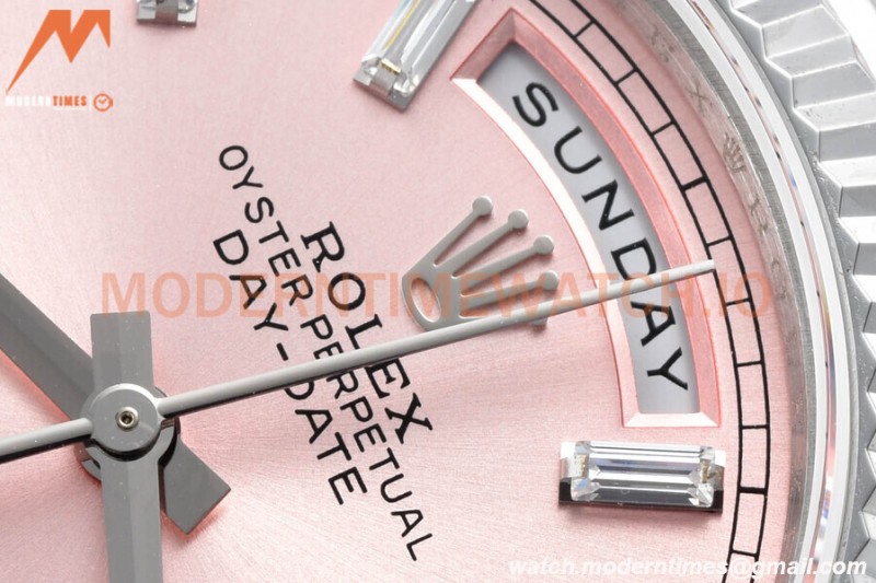 Rolex - DayDate 36mm 128239 Flt Pres SS/SS Pink/Dia V5 QF VR3255