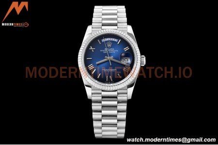 Rolex - DayDate 36mm 128239 Flt Pres SS/SS G-Blue/Rmn V5 QF VR3255