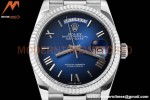 Rolex - DayDate 36mm 128236 Flt Pres SS/SS I-Blue/Dia V5 QF VR3255