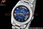 Rolex - DayDate 36mm 128236 Flt Pres SS/SS I-Blue/Dia V5 QF VR3255