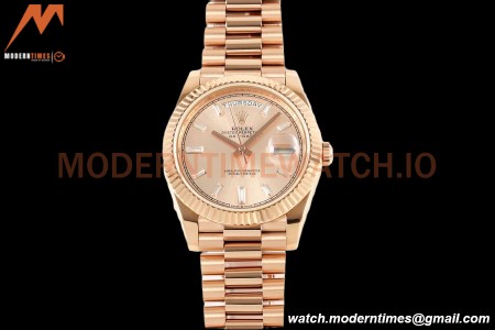 Rolex - DayDate 228235 Gain Weight 40mm Flt Pres RG/RG Champ/Dia KF VR3255