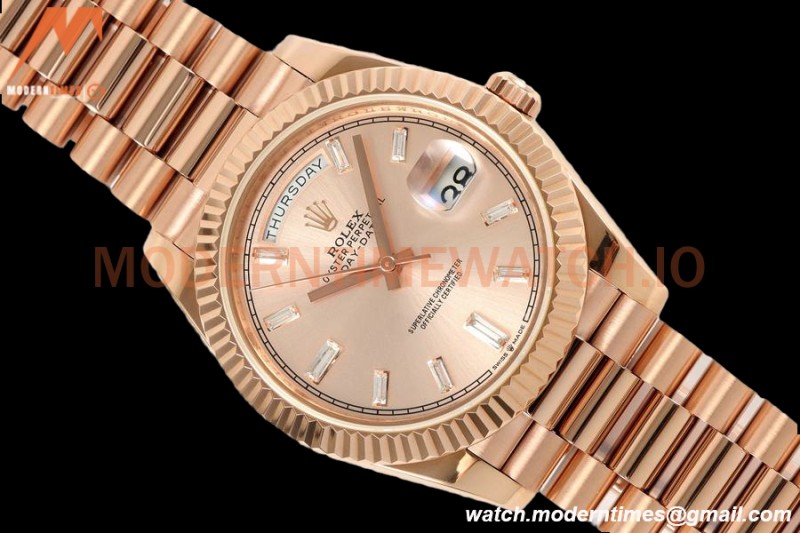 Rolex - DayDate 228235 Gain Weight 40mm Flt Pres RG/RG Champ/Dia KF VR3255