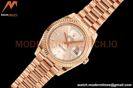 Rolex - DayDate 228235 Gain Weight 40mm Flt Pres RG/RG Champ/Dia KF VR3255