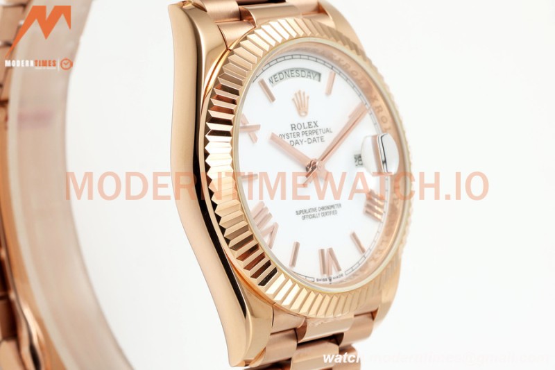 Rolex - DayDate 228235 Gain Weight 40mm Flt Pres RG/RG Wht/Rmn KF VR3255