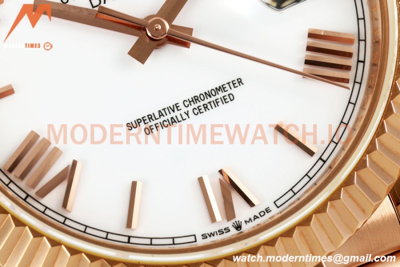 Rolex - DayDate 228235 Gain Weight 40mm Flt Pres RG/RG Wht/Rmn KF VR3255