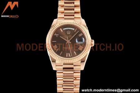 Rolex - DayDate 228235 Gain Weight 40mm Flt Pres RG/RG Brn/Rmn KF VR3255