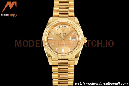 Rolex - DayDate 228238 Gain Weight 40mm Flt Pres YG/YG Gold/Dia KF VR3255