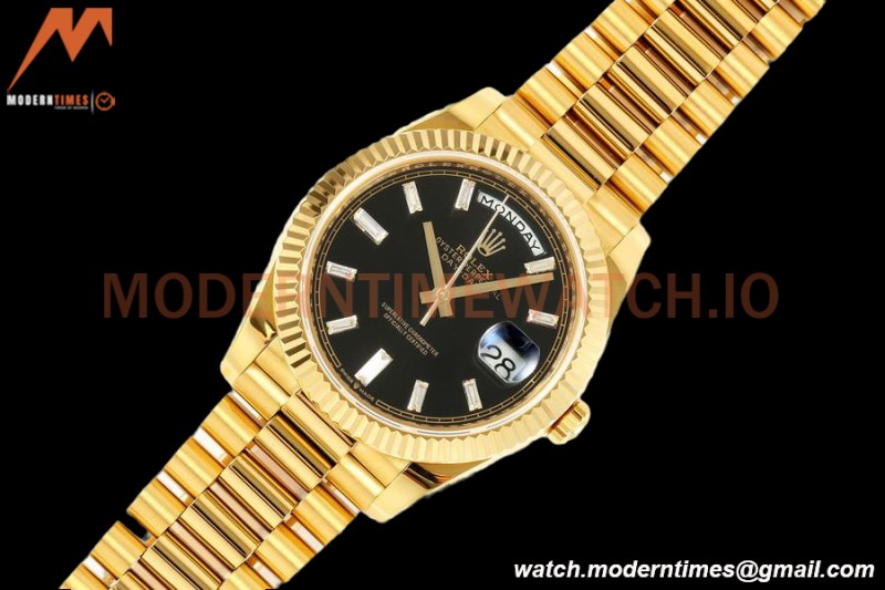 Rolex - DayDate 228238 Gain Weight 40mm Flt Pres YG/YG Blk/Dia KF VR3255