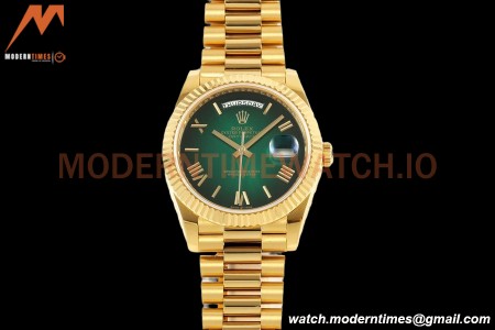 Rolex - DayDate 228238 Gain Weight 40mm Flt Pres YG/YG Grn Ombre/Rmn KF VR3255