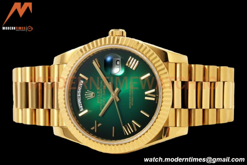 Rolex - DayDate 228238 Gain Weight 40mm Flt Pres YG/YG Grn Ombre/Rmn KF VR3255