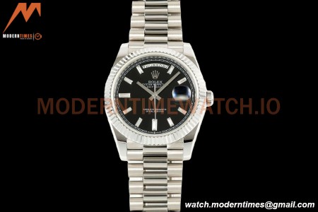 Rolex - DayDate 228239 Gain Weight 40mm Flt Pres SS/SS Blk/Stk KF VR3255