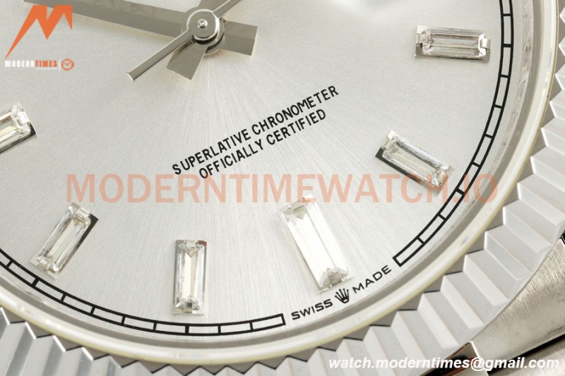 Rolex - DayDate 228239 Gain Weight 40mm Flt Pres SS/SS Silv/Dia KF VR3255