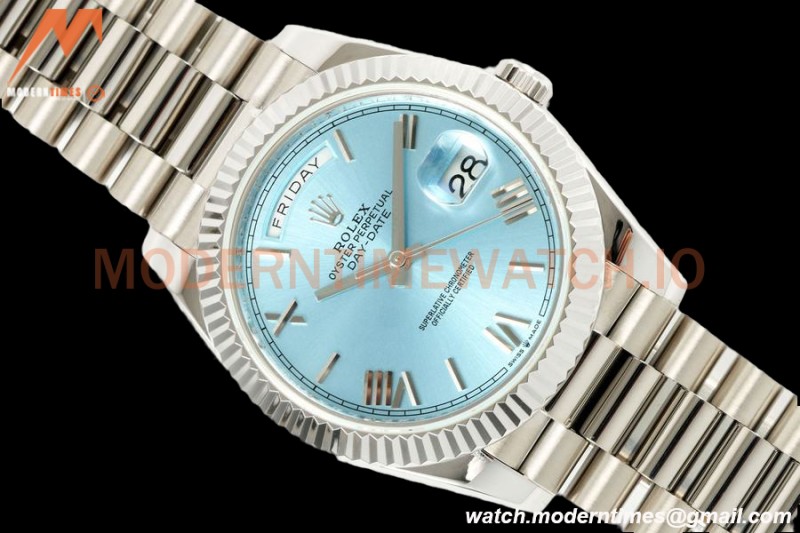 Rolex - DayDate 228236 Gain Weight 40mm Flt Pres SS/SS I-Blu/Rmn KF VR3255