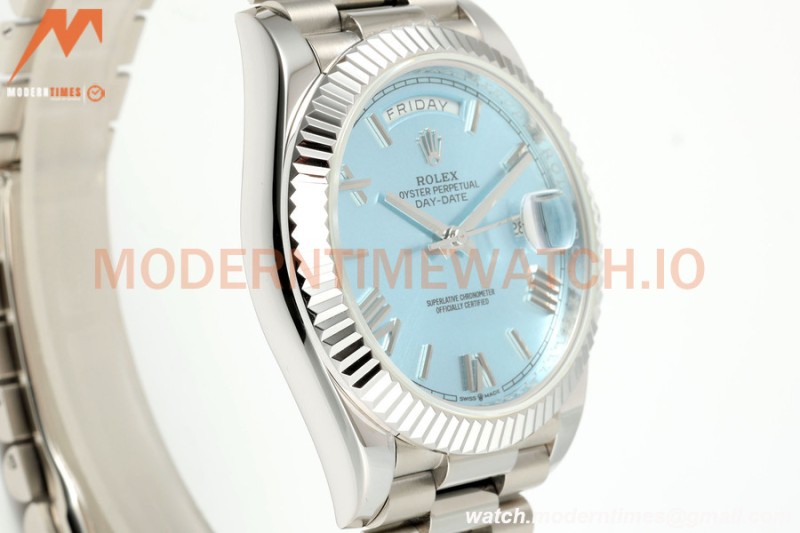 Rolex - DayDate 228236 Gain Weight 40mm Flt Pres SS/SS I-Blu/Rmn KF VR3255