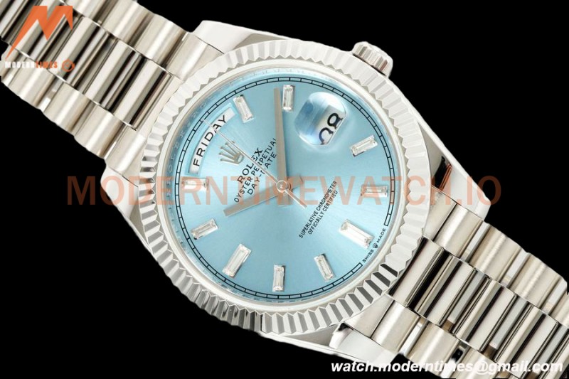 Rolex - DayDate 228236 Gain Weight 40mm Flt Pres SS/SS I-Blu/Dia KF VR3255