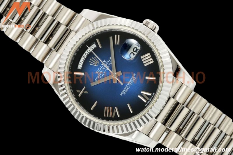 Rolex - DayDate 228239 Gain Weight 40mm Flt Pres SS/SS Blu Ombre/Rmn KF VR3255