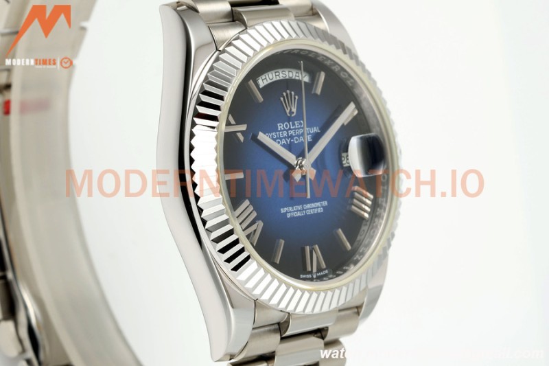 Rolex - DayDate 228239 Gain Weight 40mm Flt Pres SS/SS Blu Ombre/Rmn KF VR3255