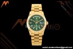 Rolex - DayDate 128238 Gain Weight 36mm Flt Pres YG/YG Grn/Dia KF A2836 | 롤렉스 - 데이데이트 128238 게인 웨이트 36mm 플랫 프레스 YG/YG 그린/다이아 KF A2836