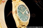 Rolex - DayDate 128238 Gain Weight 36mm Flt Pres YG/YG Grn/Dia KF A2836 | 롤렉스 - 데이데이트 128238 게인 웨이트 36mm 플랫 프레스 YG/YG 그린/다이아 KF A2836