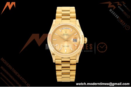 Rolex - DayDate 128238 Gain Weight 36mm Flt Pres YG/YG Gold/Dia KF A2836 | 롤렉스 - 데이데이트 128238 게인 웨이트 36mm 플랫 프레스 YG/YG 골드/다이아 KF A2836