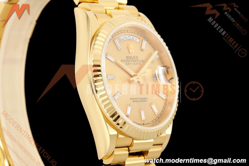 Rolex - DayDate 128238 Gain Weight 36mm Flt Pres YG/YG Gold/Dia KF A2836