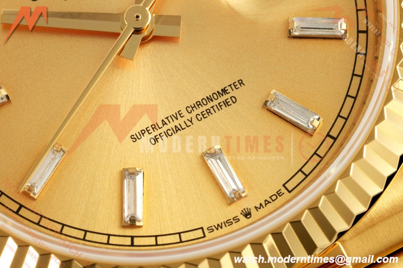 Rolex - DayDate 128238 Gain Weight 36mm Flt Pres YG/YG Gold/Dia KF A2836