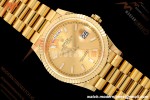 Rolex - DayDate 128238 Gain Weight 36mm Flt Pres YG/YG Gold/Dia KF A2836