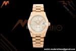 Rolex - DayDate 128235 Gain Weight 36mm Flt Pres RG/RG Silv/Dia KF A2836 | 롤렉스 - 데이데이트 128235 게인 웨이트 36mm 플랫 프레스 RG/RG 실버/다이아 KF A2836