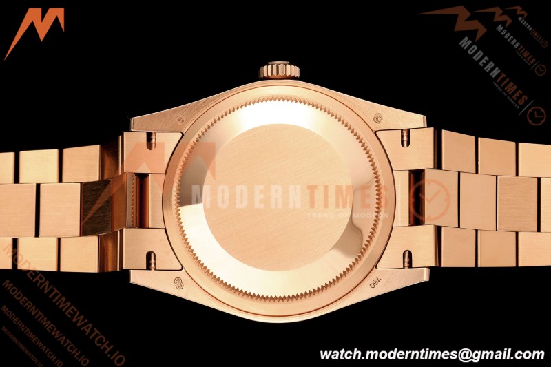 Rolex - DayDate 128235 Gain Weight 36mm Flt Pres RG/RG Silv/Dia KF A2836 | 롤렉스 - 데이데이트 128235 게인 웨이트 36mm 플랫 프레스 RG/RG 실버/다이아 KF A2836
