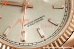 Rolex - DayDate 128235 Gain Weight 36mm Flt Pres RG/RG Silv/Dia KF A2836 | 롤렉스 - 데이데이트 128235 게인 웨이트 36mm 플랫 프레스 RG/RG 실버/다이아 KF A2836