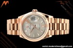 Rolex - DayDate 128235 Gain Weight 36mm Flt Pres RG/RG Silv/Dia KF A2836 | 롤렉스 - 데이데이트 128235 게인 웨이트 36mm 플랫 프레스 RG/RG 실버/다이아 KF A2836