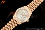 Rolex - DayDate 128235 Gain Weight 36mm Flt Pres RG/RG Silv/Dia KF A2836 | 롤렉스 - 데이데이트 128235 게인 웨이트 36mm 플랫 프레스 RG/RG 실버/다이아 KF A2836