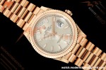 Rolex - DayDate 128235 Gain Weight 36mm Flt Pres RG/RG Silv/Dia KF A2836 | 롤렉스 - 데이데이트 128235 게인 웨이트 36mm 플랫 프레스 RG/RG 실버/다이아 KF A2836