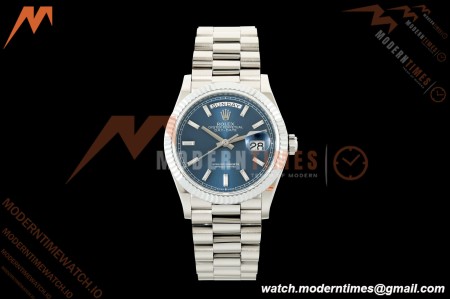 Rolex - DayDate 128239 Gain Weight 36mm Flt Pres SS/SS Blu/Dia KF A2836 | 롤렉스 - 데이데이트 128239 게인 웨이트 36mm 플랫 프레스 스테인리스 스틸/실버 블루/다이아 KF A2836