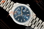 Rolex - DayDate 128239 Gain Weight 36mm Flt Pres SS/SS Blu/Dia KF A2836 | 롤렉스 - 데이데이트 128239 게인 웨이트 36mm 플랫 프레스 스테인리스 스틸/실버 블루/다이아 KF A2836