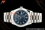 Rolex - DayDate 128239 Gain Weight 36mm Flt Pres SS/SS Blu/Dia KF A2836 | 롤렉스 - 데이데이트 128239 게인 웨이트 36mm 플랫 프레스 스테인리스 스틸/실버 블루/다이아 KF A2836