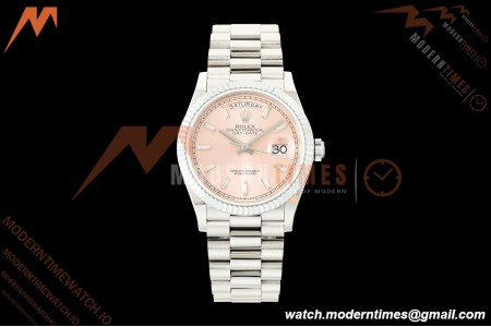 Rolex - DayDate 128239 Gain Weight 36mm Flt Pres SS/SS Pink/Dia KF A2836 | 롤렉스 - 데이데이트 128239 게인 웨이트 36mm 플랫 프레스 SS/SS 핑크/다이아 KF A2836