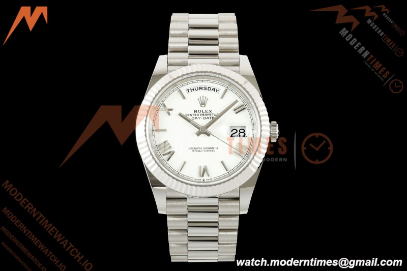 Rolex - DayDate 228239 Gain Weight 40mm Flt Pres SS/SS Wht/Rmn VSF DD3255