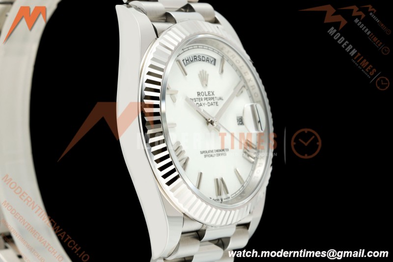 Rolex - DayDate 228239 Gain Weight 40mm Flt Pres SS/SS Wht/Rmn VSF DD3255
