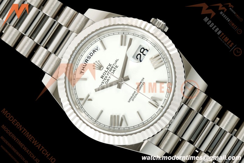 Rolex - DayDate 228239 Gain Weight 40mm Flt Pres SS/SS Wht/Rmn VSF DD3255