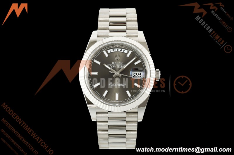 Rolex - DayDate 228239 Gain Weight 40mm Flt Pres SS/SS Gry/Stk VSF DD3255