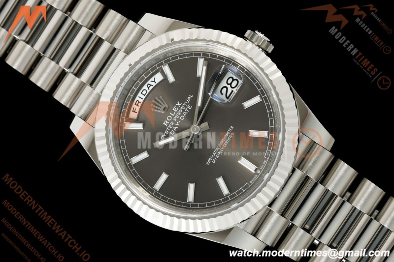 Rolex - DayDate 228239 Gain Weight 40mm Flt Pres SS/SS Gry/Stk VSF DD3255