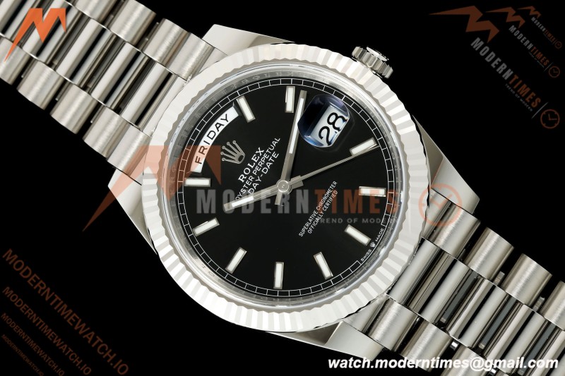Rolex - DayDate 228239 Gain Weight 40mm Flt Pres SS/SS Blk/Stk VSF DD3255