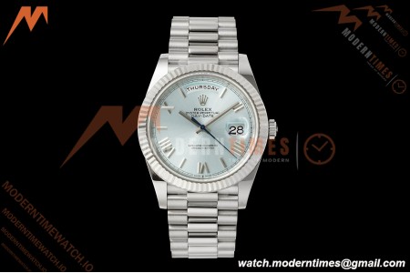 Rolex - DayDate 228236 Gain Weight 40mm Flt Pres SS/SS Ice Blue/Rmn VSF DD3255