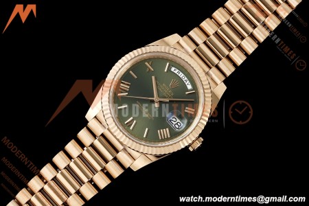 Rolex - DayDate 228235 Gain Weight 40mm Flt Pres RG/RG Green/Rmn VSF DD3255