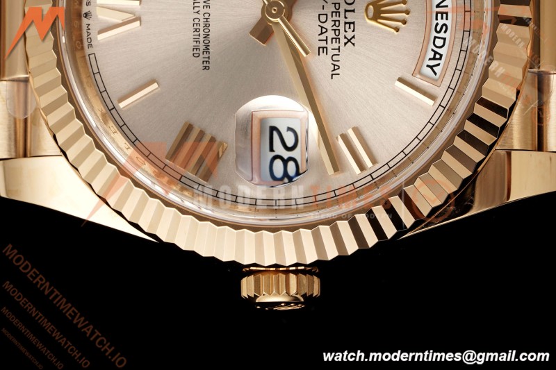 Rolex - DayDate 228235 Gain Weight 40mm Flt Pres RG/RG Champ/Rmn VSF DD3255