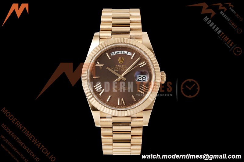 Rolex - DayDate 228235 Gain Weight 40mm Flt Pres RG/RG Brn/Rmn VSF DD3255