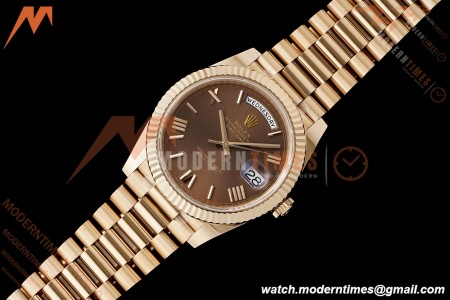 Rolex - DayDate 228235 Gain Weight 40mm Flt Pres RG/RG Brn/Rmn VSF DD3255