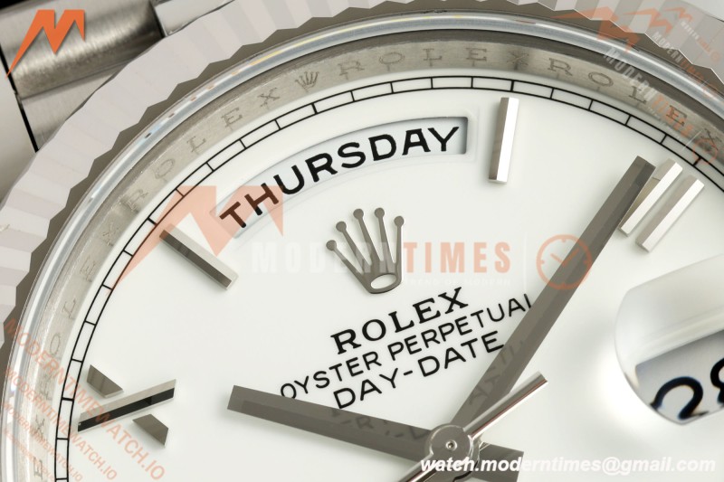 Rolex - DayDate 228239 Gain Weight 40mm Flt Pres SS/SS Wht/Rmn VSF V2 DD3255