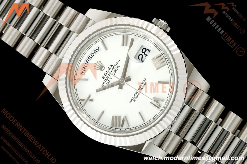 Rolex - DayDate 228239 Gain Weight 40mm Flt Pres SS/SS Wht/Rmn VSF V2 DD3255